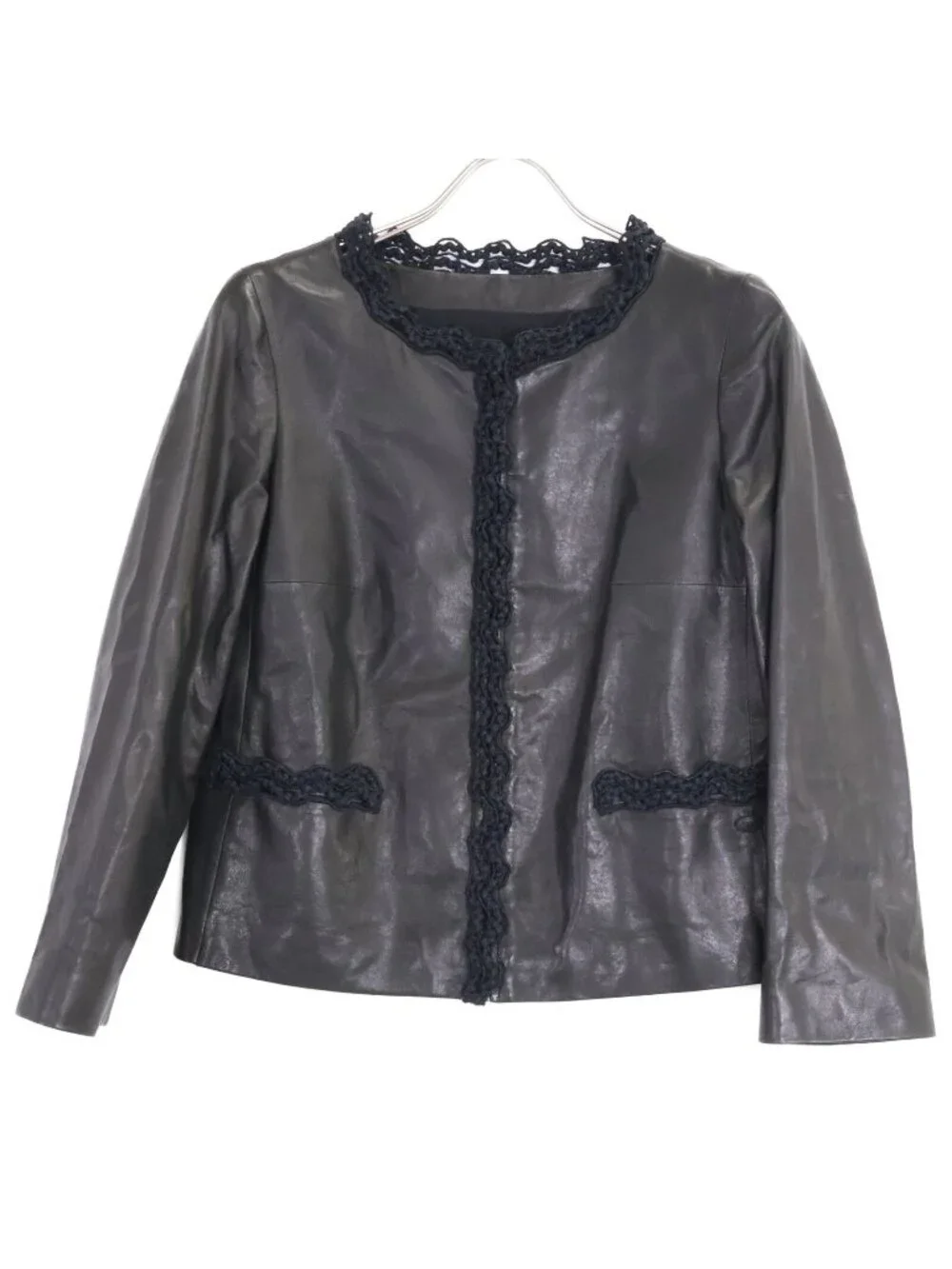 Chanel Lambskin Collarless Jacket 38